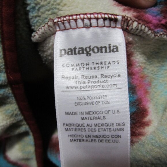 PATAGONIA Wmns XXS Timber Twist Aztec SYNCHILLA SNAP-T FLEECE PULLOVER Sweater - Picture 12 of 12